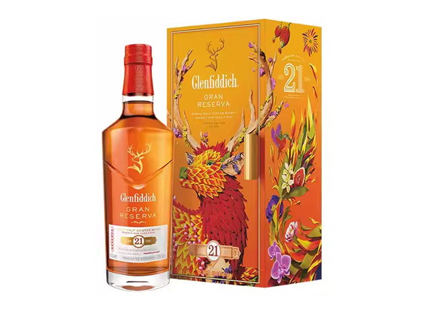 唐山回收格兰菲迪21年700ml福鹿生花新年装福鹿呈祥新春礼盒装Glenfiddich苏格兰威士忌