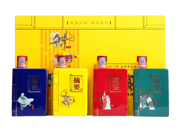 唐山摘要酒回收摘要四大名著礼盒装53度200ml*4瓶贵州金沙回沙酒