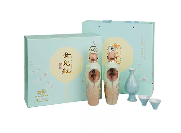 唐山黄酒回收女儿红18年黄酒十八年桂花林藏老酒500ml*2礼盒装