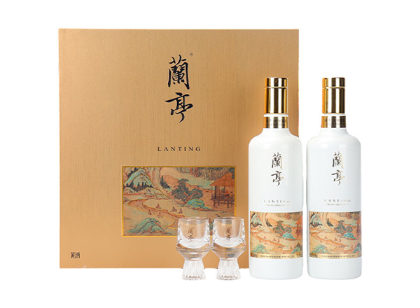 唐山会稽山兰亭黄酒回收国潮兰亭500ml*2礼盒装