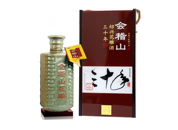 唐山会稽山黄酒回收会稽山三十年绍兴花雕酒30年木盒装2.5L黄酒